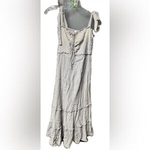 She + Sky Light Gray Maxi Skirt